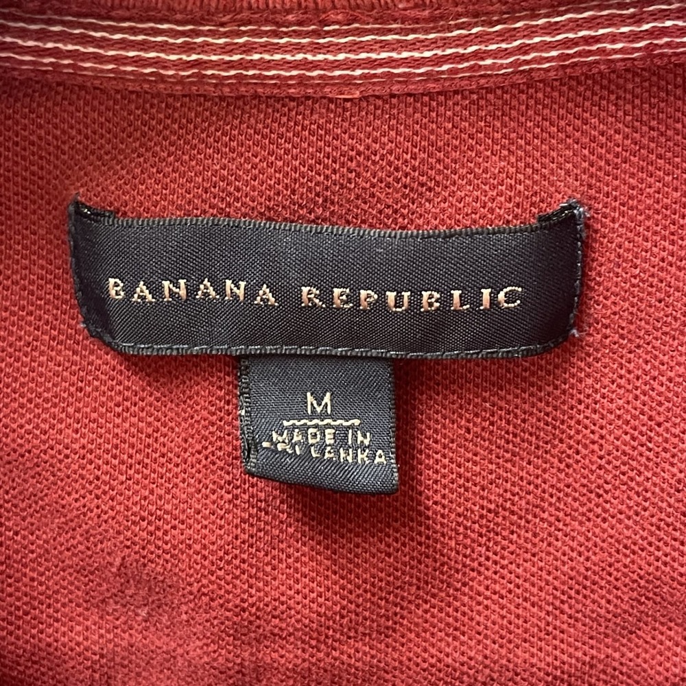 Banana Republic Men's Medium Red Stretch Pique Polo Preppy Golf Embroidered Logo - Picture 4 of 12